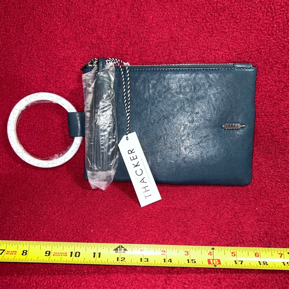 Thacker New York LEATHER Blue Clutch**NEW W/TAGS**